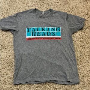 Gray Talking Heads Graphic T-Shirt Official Medium